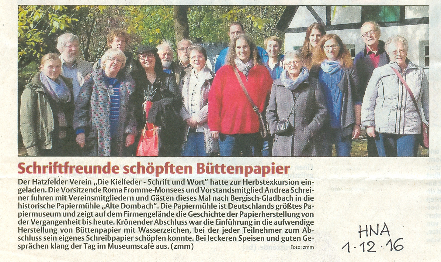presse_1.12.2016 Exkursion Papiermühle Alte Dombach